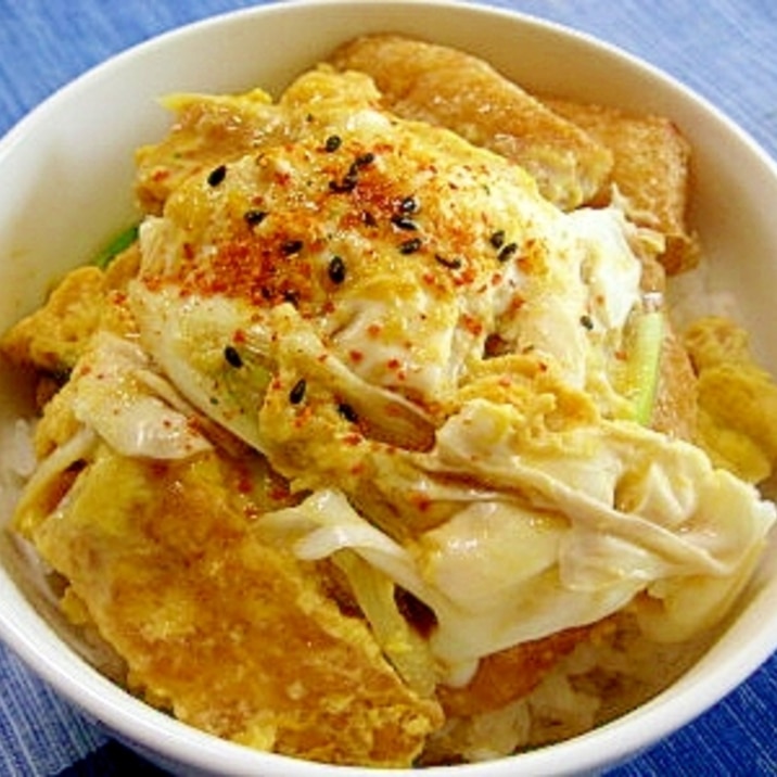 めんつゆde簡単 油揚げの卵とじ丼 レシピ 作り方 By Uzuratukune3 楽天レシピ